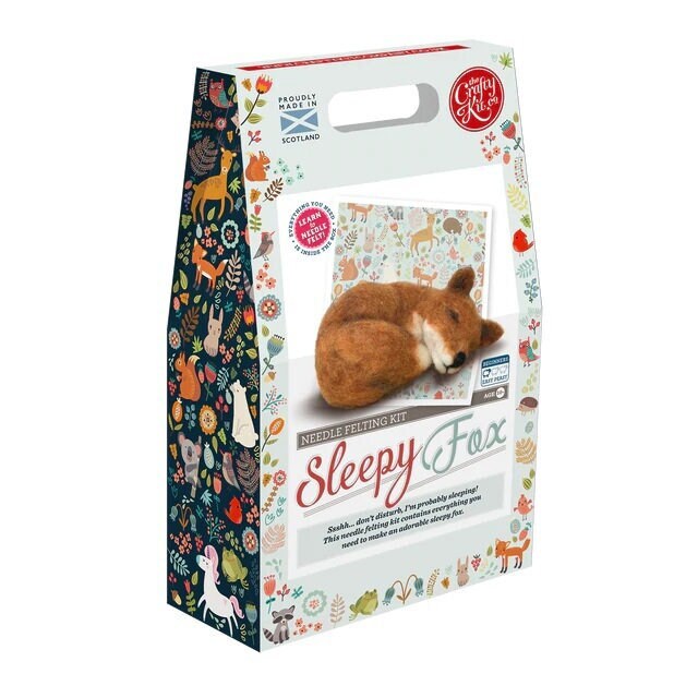 Sleepy Fox Needle Felting Kit by the Crafty Kit Company