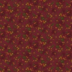 Right As Rain Harvest Floral in Cranberry by Henry Glass continuous cuts of Quilter's Cotton Fabric
