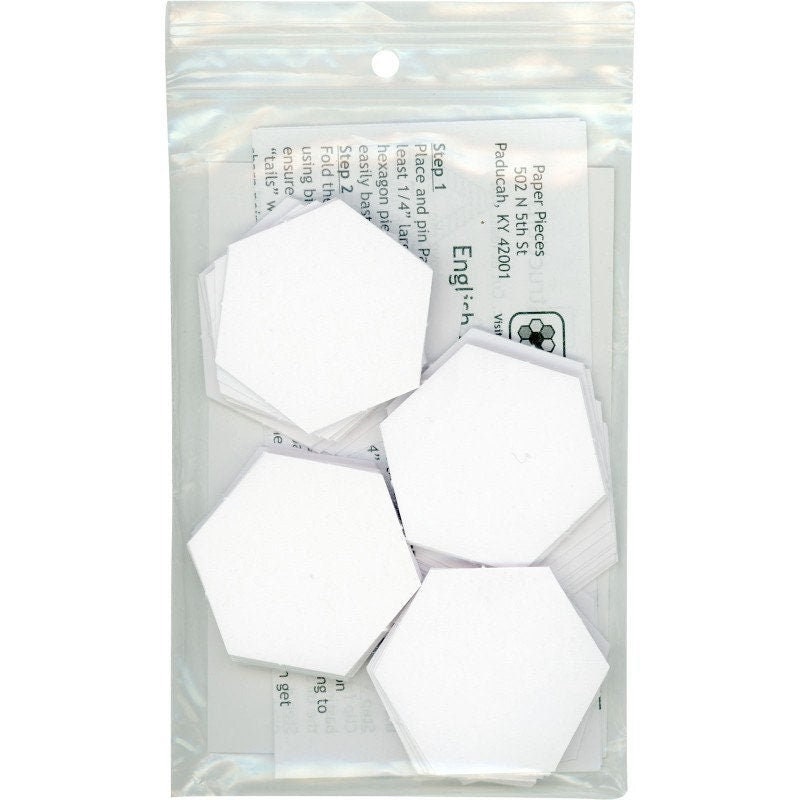 English Paper Piecing 1 inch Hexagon Papers in pack of 100 from Paper Pieces