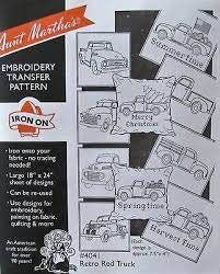 Retro Red Truck Aunt Martha's #4041 Vintage Embroidery Hot Iron Transfer Pattern