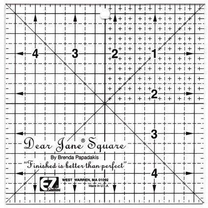 Dear Jane 160 page soft cover book by for Martingale - That Patchwork Place and EZ Quilting 2 Piece Acrylic Template Set