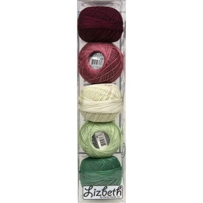 Cranberry Wreath Specialty Pack of Lizbeth size 20. 5 balls 100% Egyptian Cotton Tatting Thread