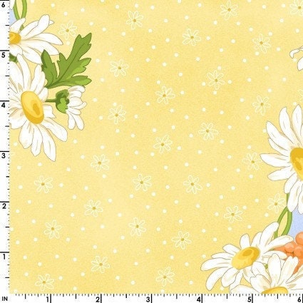 Fresh as a Daisy by Maywood Studio.  Quilter&#39;s Cotton Fabric with continuous cuts