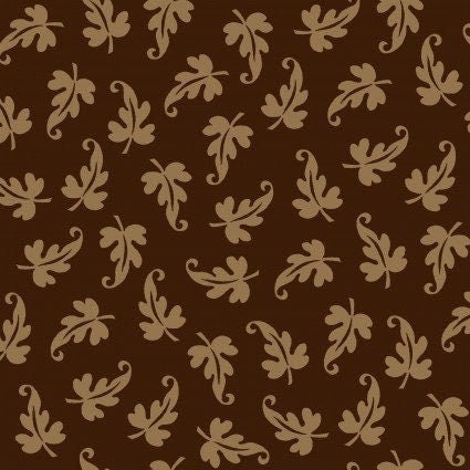 Ruby Scroll Leaf in Espresso by Maywood Studio designed by Bonnie Sullivan continuous cuts of Quilter&#39;s Cotton Fabric