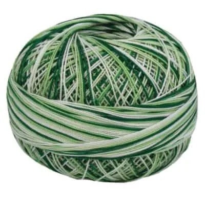 Christmas Green Mix Lizbeth 152 Size 20 100% Egyptian Cotton Variegated Tatting Thread