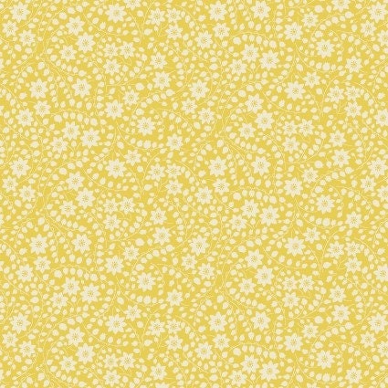 Nana Mae VI Monotone Floral in Yellow by Henry Glass continuous cuts of Quilter&#39;s Cotton 30&#39;s print Fabric