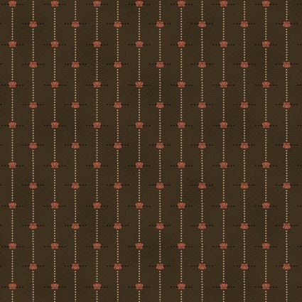 Chocolate Covered Cherries Striped Heart Blossoms  by Kim Diehl for Henry Glass continuous cuts of Quilter&#39;s Cotton Fabric