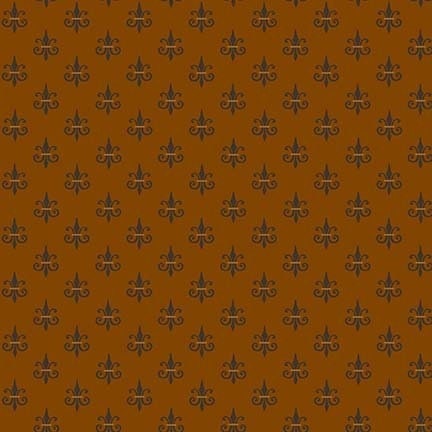 Right As Rain Fleur De Lis in Orange by Henry Glass continuous cuts of Quilter&#39;s Cotton Fabric