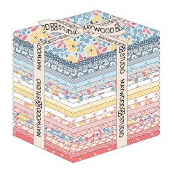 Franny's Flowers by Maywood Studio Quilter's Cotton Fat Quarter Bundle 21 pieces of 18 x 22 inch fabrics