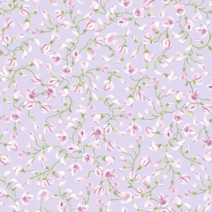 Sugar Lilac Buds in Purple by Maywood Studio continuous cuts of Quilter's Cotton Fabric