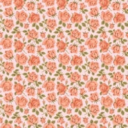 Carol's Roses in Pink from Delightful Department Store by Poppie Cotton continuous cuts of Quilter's Cotton Fabric
