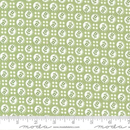 Lighthearted Sweet Green Blenders Dots in Light Green by Moda continuous cuts of Quilter's Cotton Fabric