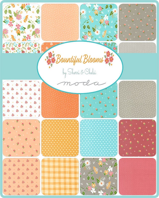 Bountiful Blooms by Moda Quilter's Cotton Charm Pack of 42 5 x 5 inch squares