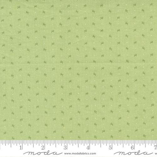 Dinah's Delight Twig & Dot Shirting in Rosemary by Betsy Chutchian for Moda continuous cuts of Quilter's Cotton Fabric