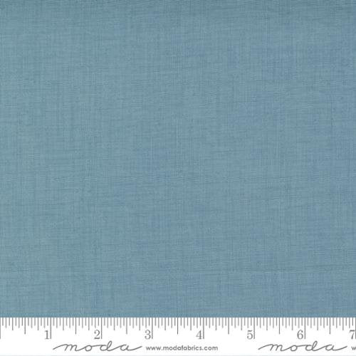 Linen Texture Basic Solids in French Blue by French General for Moda. Continuous cuts of Quilter's Cotton Fabric