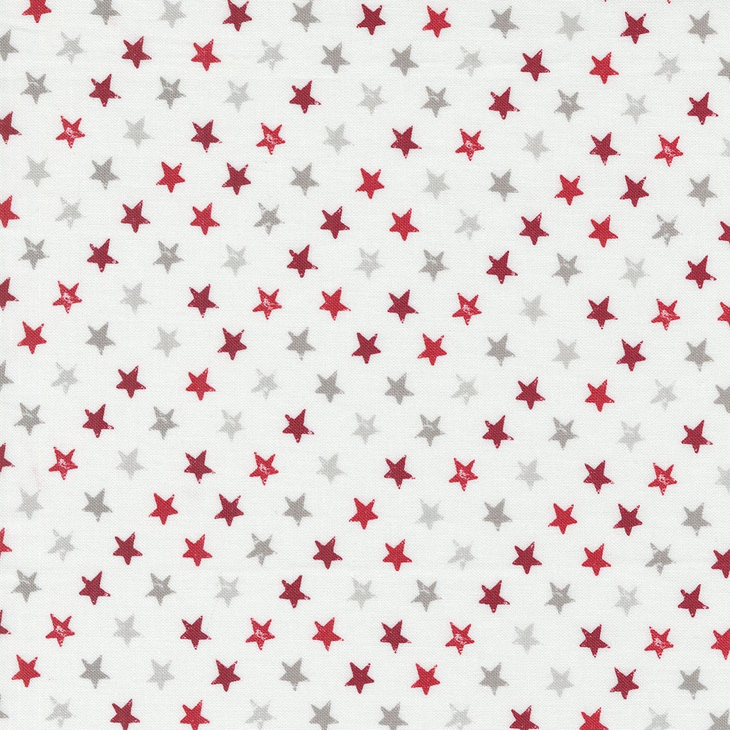 Old Glory Star Spangled Americana in Cloud Red by Lella Boutique for Moda continuous cuts of Quilter's Cotton Fabric