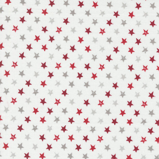 Old Glory Star Spangled Americana in Cloud Red by Lella Boutique for Moda continuous cuts of Quilter's Cotton Fabric