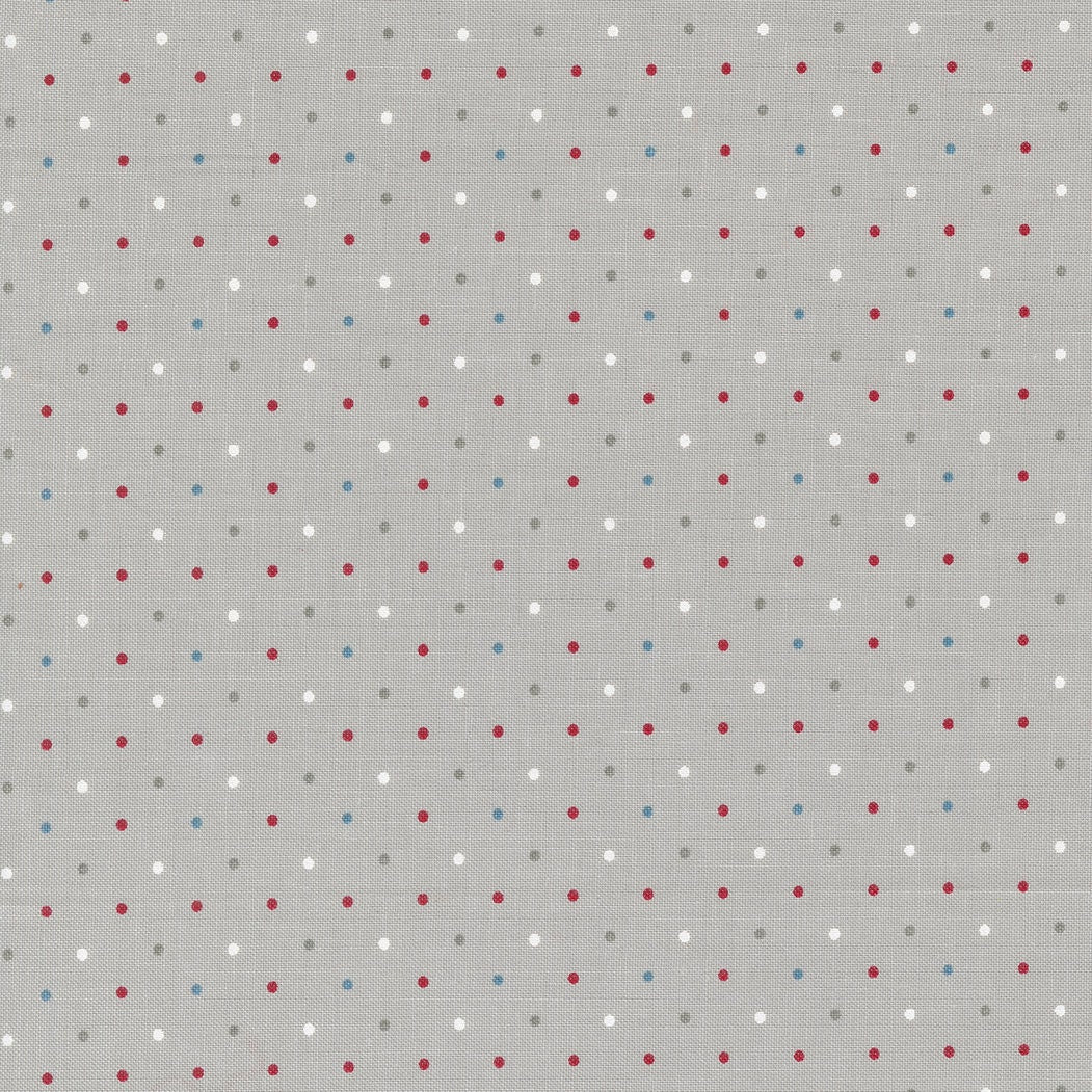 Old Glory Magic Dots in Silver by Lella Boutique for Moda continuous cuts of Quilter's Cotton Fabric