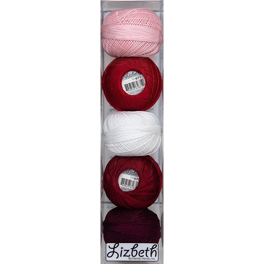 First Kiss Specialty Pack of Lizbeth size 20. 5 balls 100% Egyptian Cotton Tatting Thread