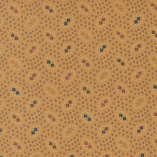 Chickadee Landing Twin Bloom Dots in Sunflower by Kansas Troubles for Moda Fabrics. Continuous cuts of Quilter's Cotton Fabric