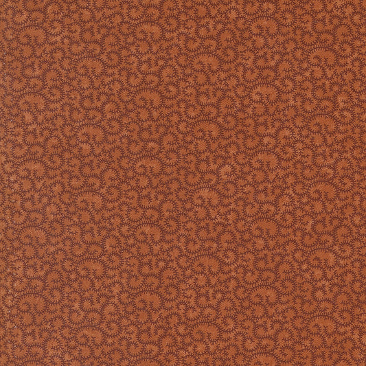 Chickadee Landing Prickly Vines Blender in Tiger Lily by Kansas Troubles for Moda Fabrics. Continuous cuts of Quilter's Cotton Fabric