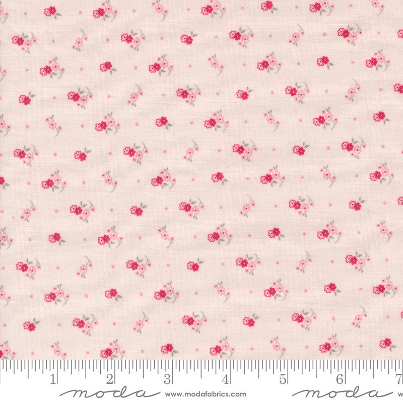 Meadowsweet Ditsy in Pink from the My Summer House collection by Bunny Hill Designs for Moda continuous cuts of Quilter's Cotton Fabric