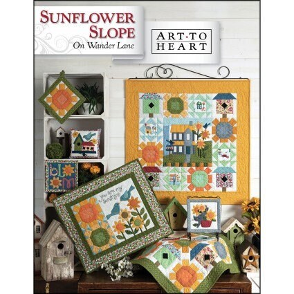 Sunflower Slope on Wander Lane Block 8 August Block of the Month by Nancy Halvorsen