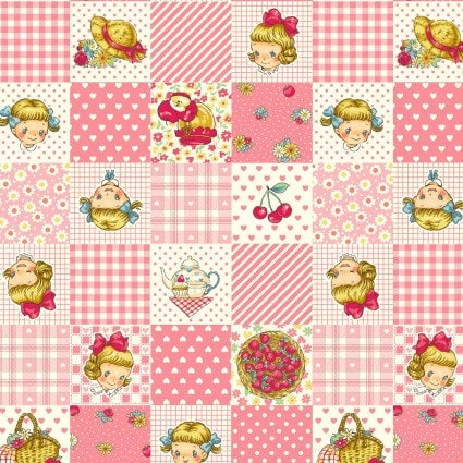 Margaret & Sophie 6 Love Strawberry Printed Shirting. Continuous cuts of Quilter's Cotton Fabric