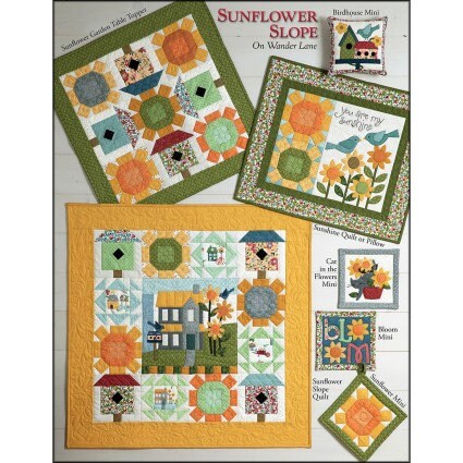 Sunflower Slope on Wander Lane Block 8 August Block of the Month by Nancy Halvorsen