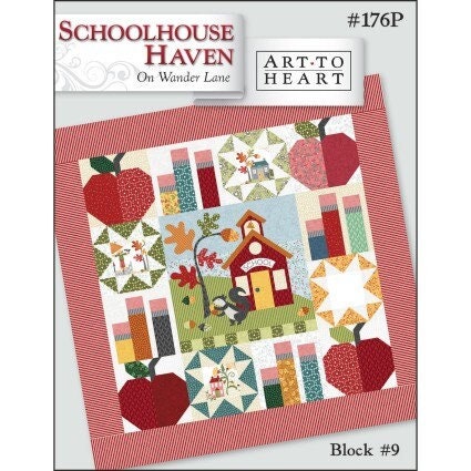 Schoolhouse Haven on Wander Lane Block 9 September Block of the Month by Nancy Halvorsen