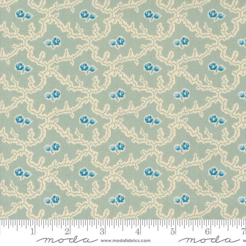 Lydia's Lace Rosette Blenders in Aqua by Betsy Chutchian for Moda Fabrics. Continuous cuts of Quilter's Cotton Fabric