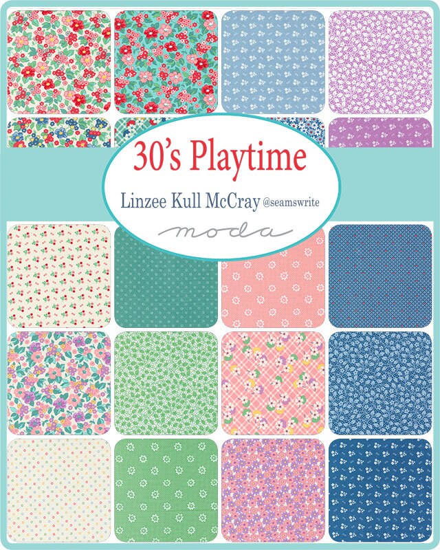 30s Playtime by Linzee McCray for Moda Quilter's Cotton Charm Pack of 42 5 x 5 inch squares