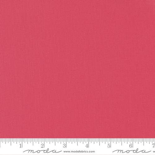 Bella Solids in Strawberry by Moda. Continuous cuts of Quilter's Cotton Fabric