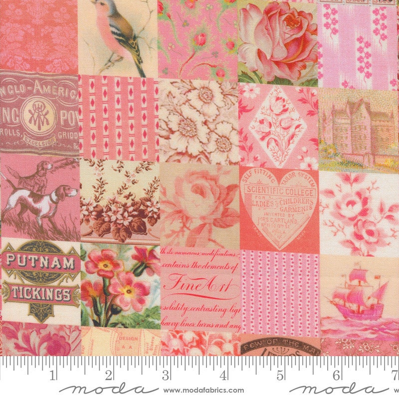 Curated in Color Patchwork in Pink by Cathe Holden for Moda. Continuous cuts of Quilter's Cotton