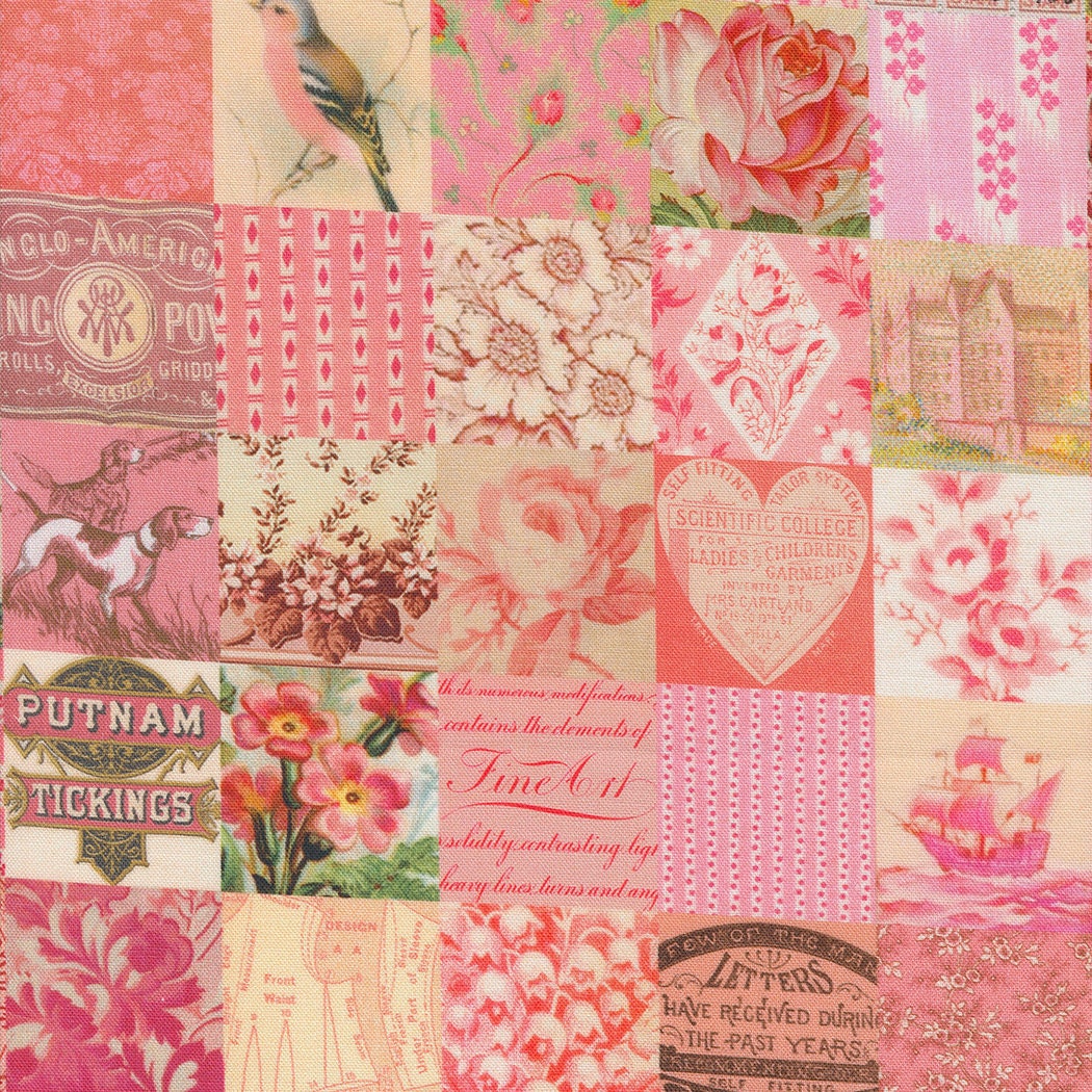 Curated in Color Patchwork in Pink by Cathe Holden for Moda. Continuous cuts of Quilter's Cotton