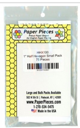 English Paper Piecing 1 inch Half Hexagon Papers in pack of 100 from Paper Pieces