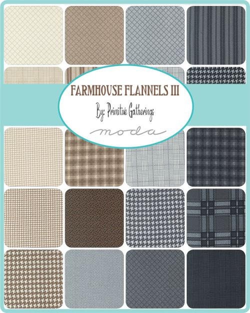 Farmhouse Flannels III Charm Pack by Primitive Gatherings for Moda Fabrics 100% Cotton Flannel 42 five inch squares