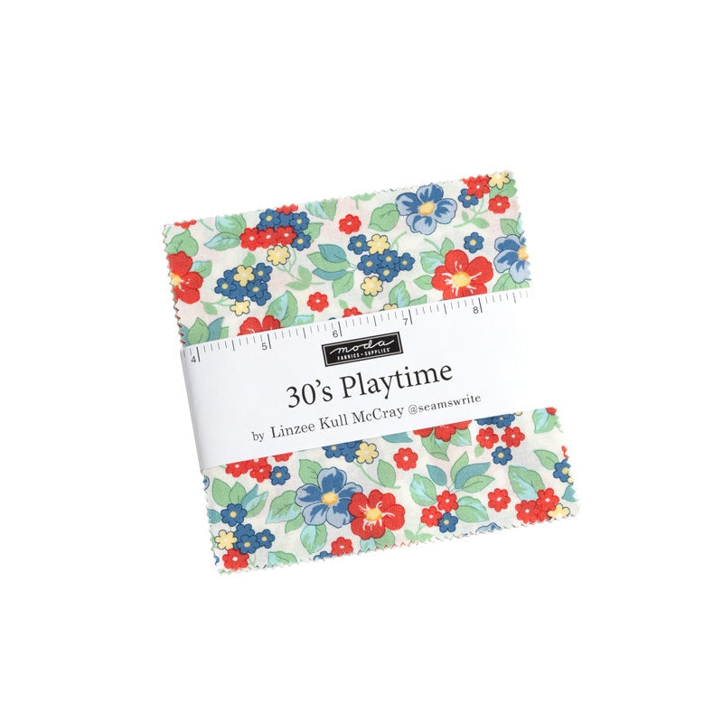 30s Playtime by Linzee McCray for Moda Quilter's Cotton Charm Pack of 42 5 x 5 inch squares