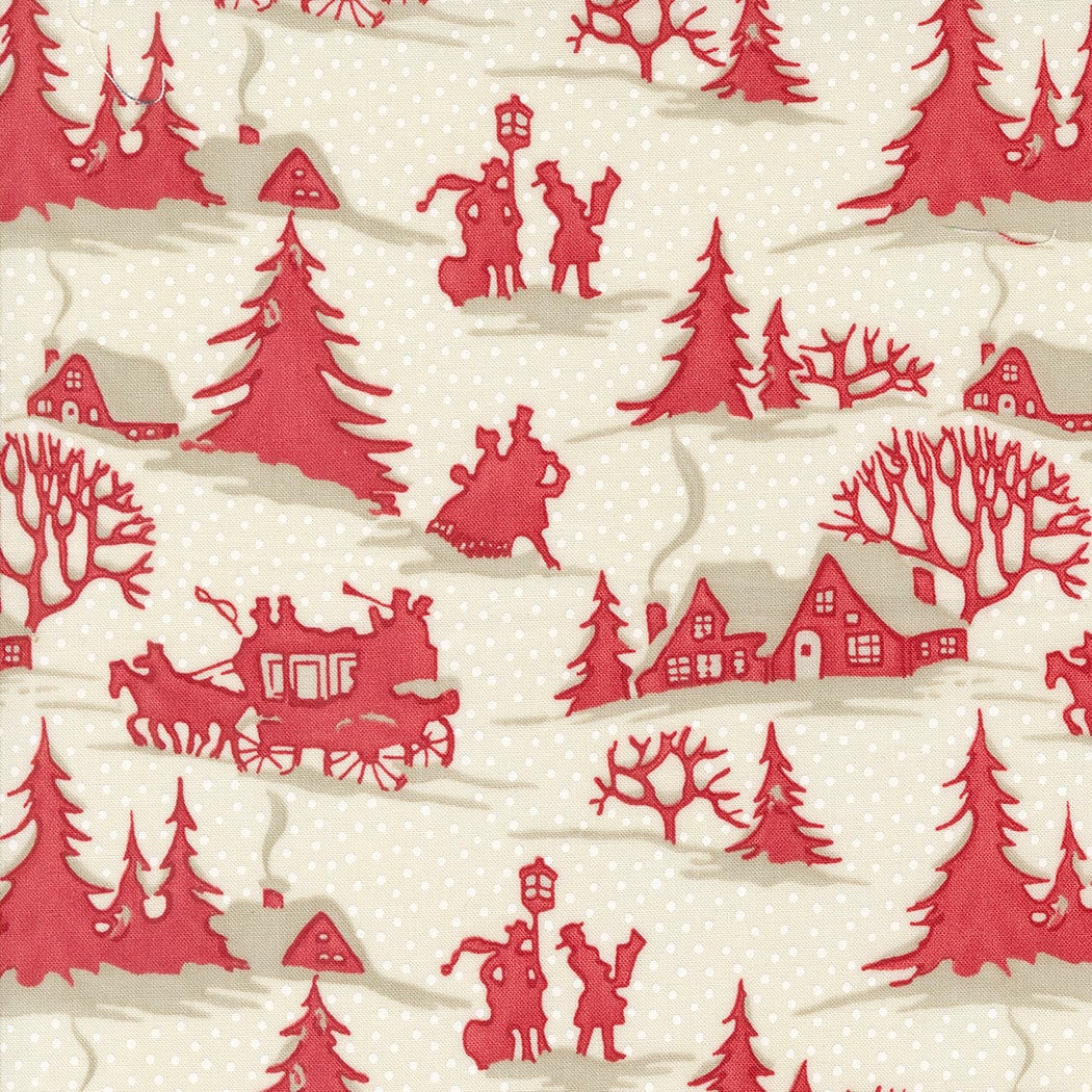 Winter Villages Landscape in Snowflake from A Christmas Carol by 3 Sisters for Moda continuous cuts of Quilter's Cotton Fabric