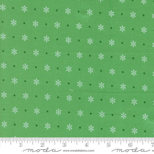 Flurry Snowflake Blender in Holly from Kitty Christmas by Urban Chiks for Moda continuous cuts of Quilter's Cotton Fabric