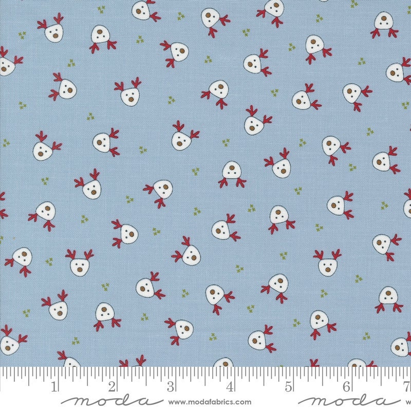 Dasher Novelty Reindeer in Frost from On Dasher by Sweetwater for Moda continuous cuts of Quilter's Cotton Fabric