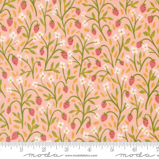Strawberry Meadow in Blush from the Kindred Collection by 1 Canoe 2 for Moda Continuous cuts of Quilter's Cotton
