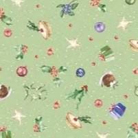 One Snowy Day Bits & Bobs in Green by Maywood Studio continuous cuts of Quilter's Cotton Fabric