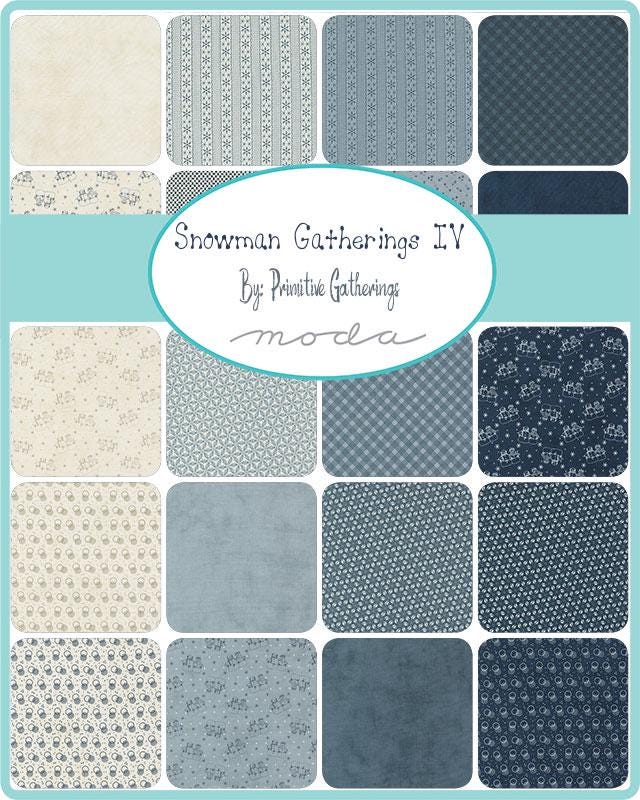 Snowman Gatherings IV by Primitive Gatherings for Moda Quilter's Cotton Charm Pack of 42 5 x 5 inch squares