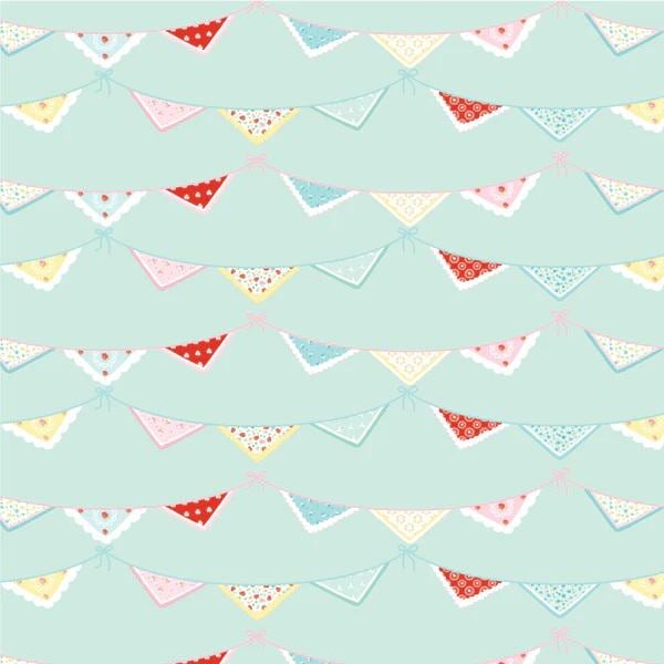 Bunting Print in Mint from Market Day by Poppie Cotton continuous cuts of Quilter's Cotton Fabric