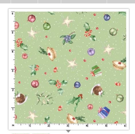 One Snowy Day Bits & Bobs in Green by Maywood Studio continuous cuts of Quilter's Cotton Fabric