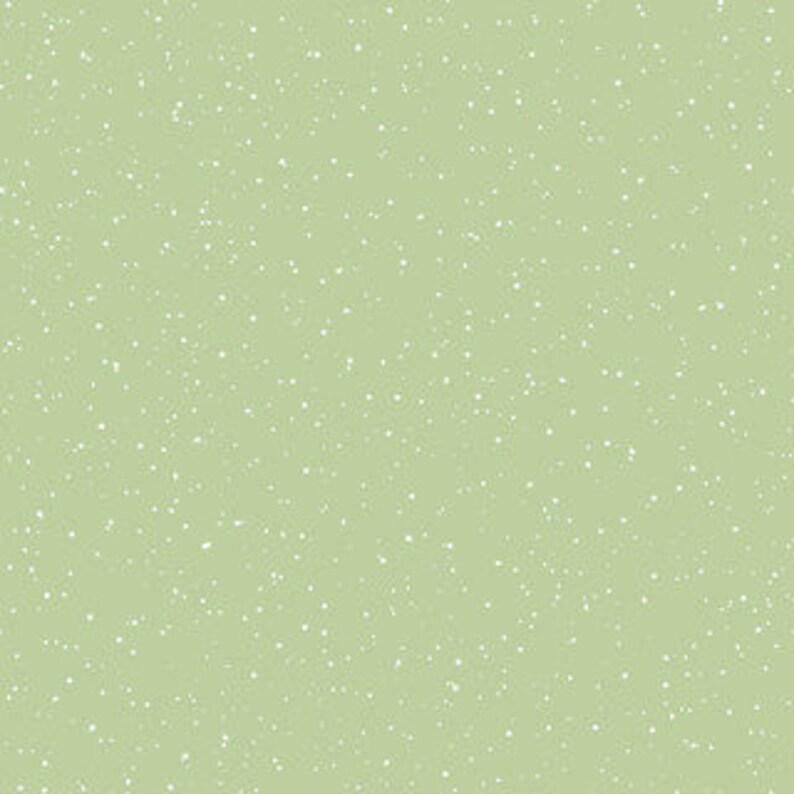 One Snowy Day Snow in Green by Maywood Studio continuous cuts of Quilter's Cotton Fabric