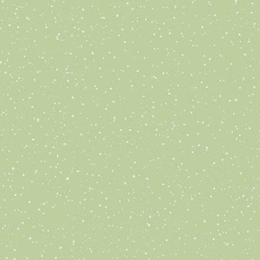 One Snowy Day Snow in Green by Maywood Studio continuous cuts of Quilter's Cotton Fabric