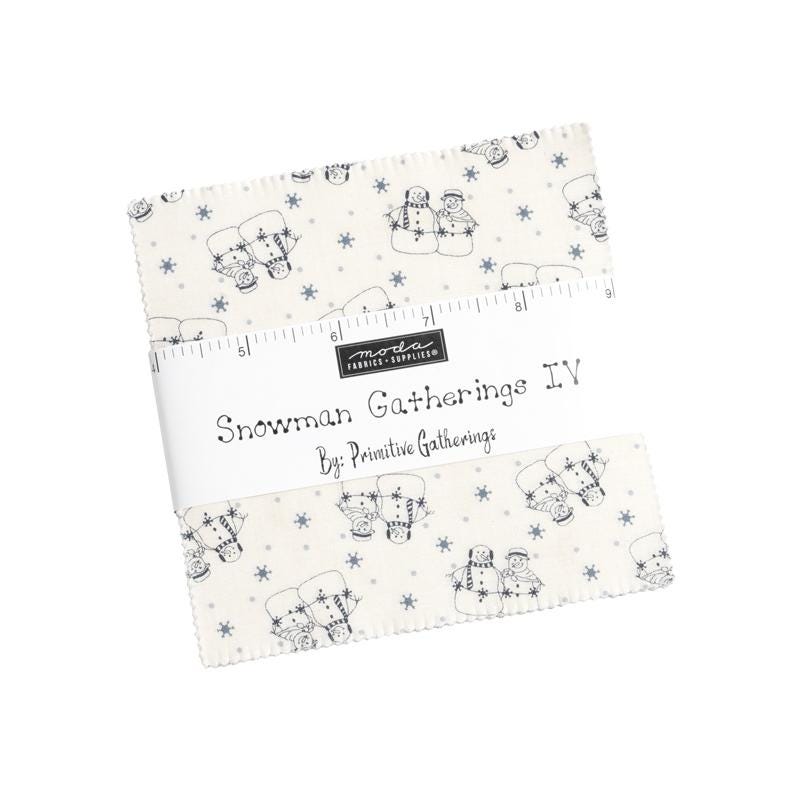 Snowman Gatherings IV by Primitive Gatherings for Moda Quilter's Cotton Charm Pack of 42 5 x 5 inch squares