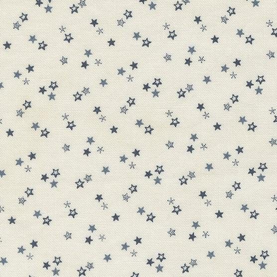 Snowman Gatherings IV Snowy Night Blenders Stars in Snow by Primitive Gatherings for Moda. Continuous cuts of Quilter's Cotton